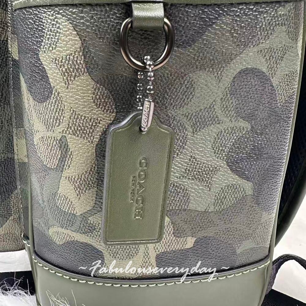 COACH MEN'S Signature Camo League Flap Backpack In Signature Camo CAF98 NWT - Picture 7 of 8